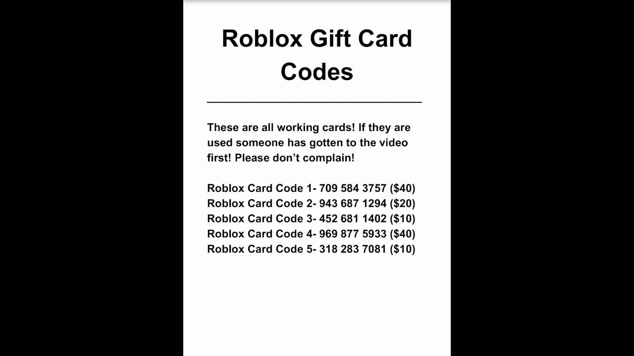 Free Roblox Giftcards Not Used 100 80